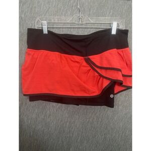 Lululemon Run Ruffle Skirt Red Black Athletic Tennis Running Skort Size 4
